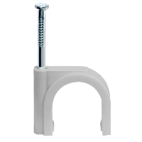 Скоба пластиковая с гвоздем круглая Rexant СПК 3 (50шт.) картинка